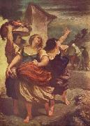 Honore Daumier sein Sohn und der Esel oil painting artist